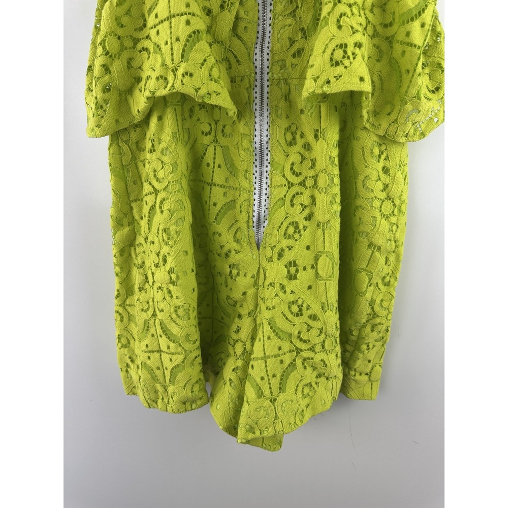 Lilly Pulitzer Celyn Romper Lime Ricky Lace Cotton Blend Size 0 Resort Vacation - Picture 10 of 13